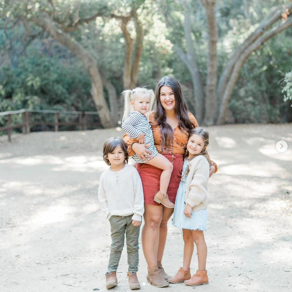 Sydney Ballard, homeschool mom with her children